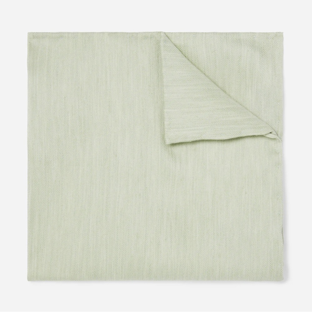Linen Row Sage Green Pocket Square × 1